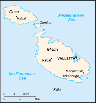 マルタ共和国の地図